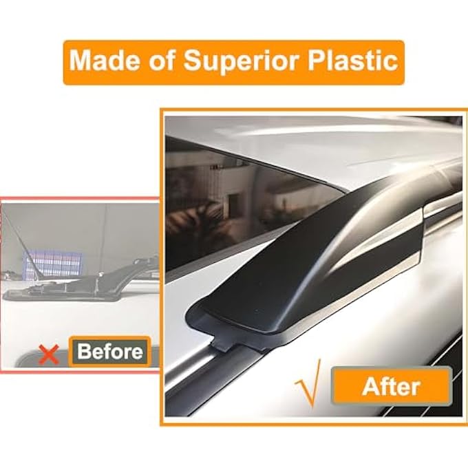 rayihni 4Pcs Roof Luggage Cargo Rail Rack End Cap Protection Cover Shell Trim Compatible with Toyota Highlander XU20 2001-2007 Roof Rack Cover Rail End Shell Replacement, Black - Image 3