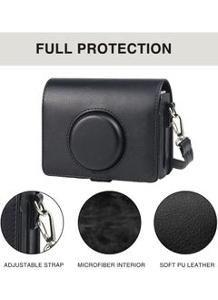 VKL Case for Fuji Mini EVO,Camera Case Compatible for Fuji Mini EVO Camera with Adjustable Shoulder Strap in Black Lychee Texture Horizontal Style  - Image 3