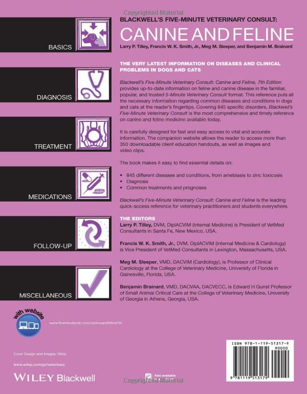 Wiley-Blackwell Blackwell's Five-Minute Veterinary Consult: Canine and Feline - Image 2