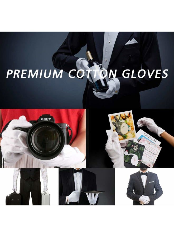 ENPOINT 5 Pairs Archival Photo Gloves, White X-Large Work Gloves For Handling Art Working Photography Men & Womens Cloth Gloves Liners Bulk for Handling Jewelry, Film, Photo, Coin Metal Inspection - Image 2