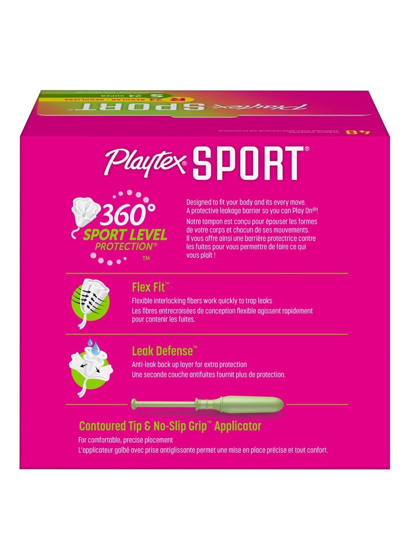 playtex - Playtex Sport Tampons, Multipack, Regular and Super Absorbency, Unscented, 48 Count, White - Image 1