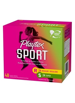 playtex Playtex Sport Tampons, Multipack, Regular and Super Absorbency, Unscented, 48 Count, White  - Image 3