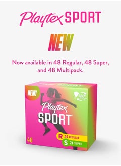 playtex Playtex Sport Tampons, Multipack, Regular and Super Absorbency, Unscented, 48 Count, White  - Image 5