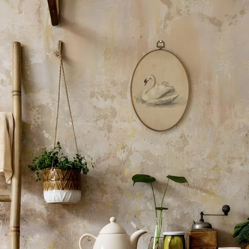 LKETW Vintage Swan Oval Wall Art Decor, Antique Elegant Swan Oval Canvas Hanging Decor, Retro Classical Animal Aesthetic Wall Decorations for Home Bedroom Living Room, 8.6x11.4 Inch - Image 4