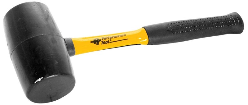 Performance Tool M7132 DoubleFaced Solid Rubber Head Hammer with Fiberglass Handle and AntiShock Grip Great for Home and Shop Use