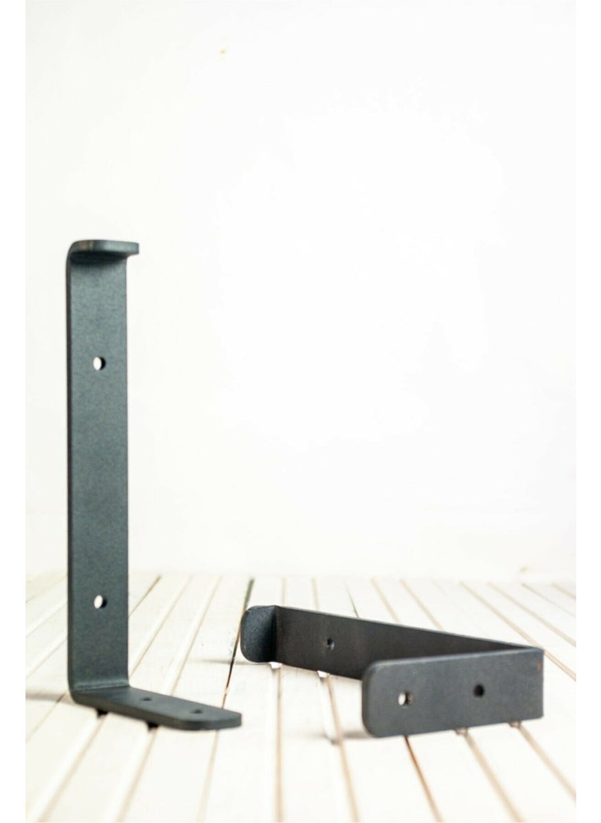 A-design AS Design Decorative Metal Black Shelf Leg (Single - 1 Metal Shelf Leg + 2 Screws + 2 Dowels)  - Image 1