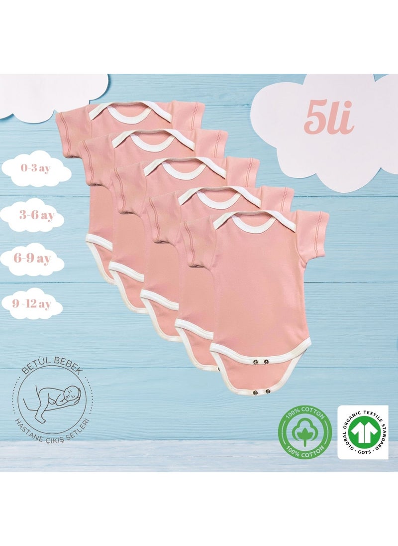 Betül Bebek Betul Baby 5-Pack Organic Cotton Baby Bodysuit with Snaps  - Image 3