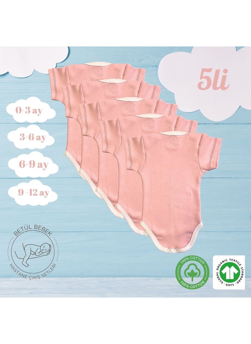 Betül Bebek Betul Baby 5-Pack Organic Cotton Baby Bodysuit with Snaps  - Image 4