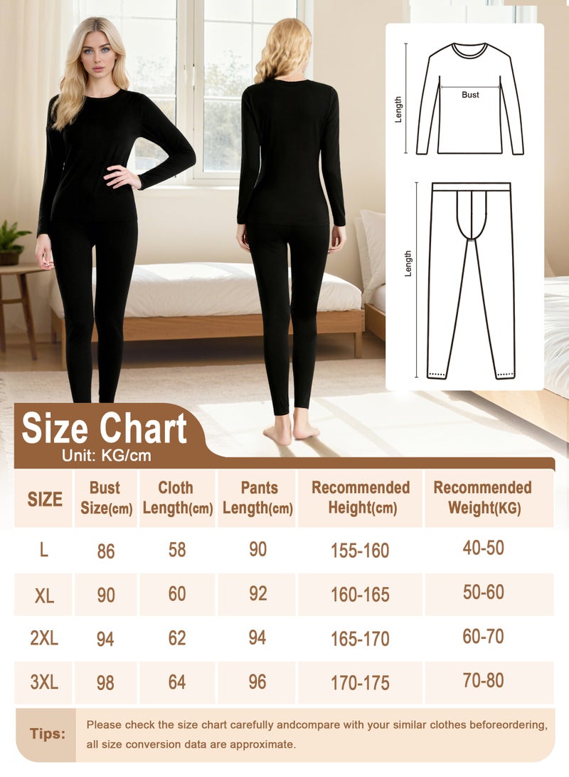 Necomi Women's Thermal Underwear Set, Fleece Lined Base Layer Pajamas for Cold Weather, Warm Winter Long Johns with Top & Bottom, Moisture-Wicking Thermal Wear for Skiing/Hiking/Camping - Image 5
