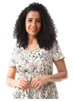 Andora V-Neck Black Casual Dress_Black  - Image 2