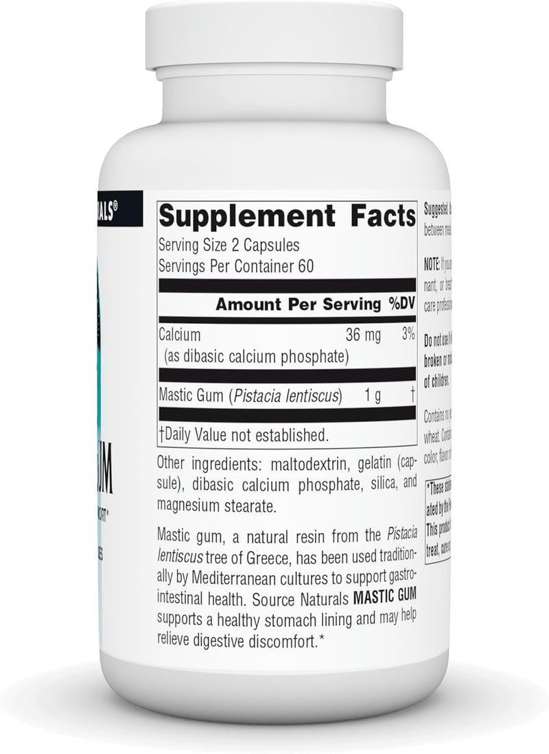 Source Naturals Mastic Gum for Stomach Discomfort 500 mg  120 Tablets - Image 2