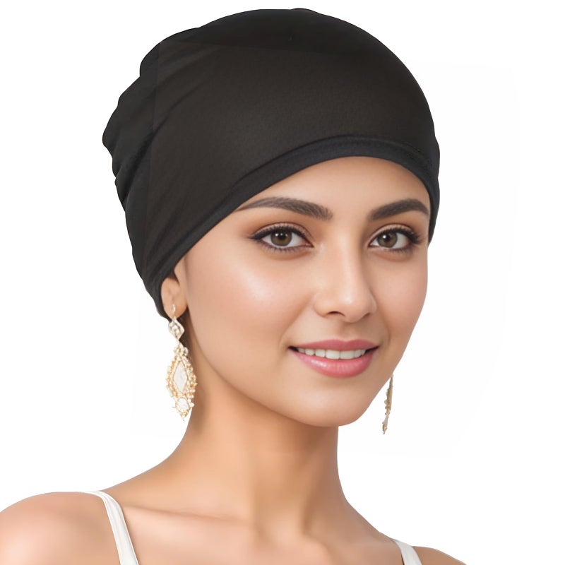 Cmonie 12 Pieces Solid Women Chemo Hat Stretchy Turban Beanie,Pre Tied Chemo Head Scarf Beanie Skull Cover Cap for Women Hair Loss (US, Alpha, One Size, Large, Multi-12Pcs-Modal-A) - Image 2