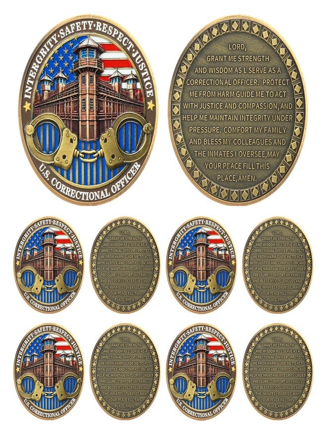 ASmileIndeep Thin Gray Line Coin - U.S. Correctional Officer Challenge Coins Honor Correctional Officers Gray Prison Police Coin Law Enforcement Coins Appreciation Commemorative Gifts (10 PCS) - Image 1