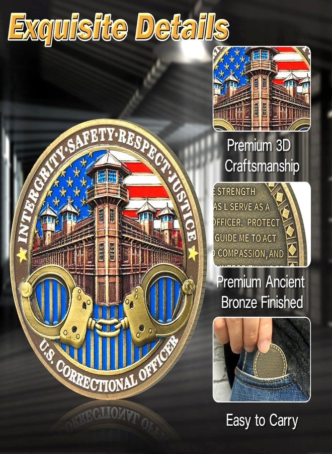 ASmileIndeep Thin Gray Line Coin - U.S. Correctional Officer Challenge Coins Honor Correctional Officers Gray Prison Police Coin Law Enforcement Coins Appreciation Commemorative Gifts (10 PCS) - Image 3