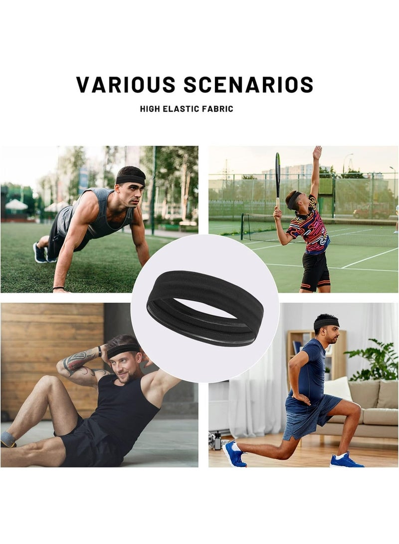 Fanski 2PCS  Non Slip Sports Elastic Soft Running Fashion Headbands Absorb Sweat for Women & Men Working Out, Travel - Image 2