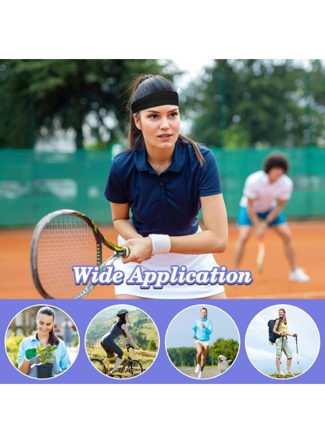 Fanski 2PCS  Non Slip Sports Elastic Soft Running Fashion Headbands Absorb Sweat for Women & Men Working Out, Travel - Image 3