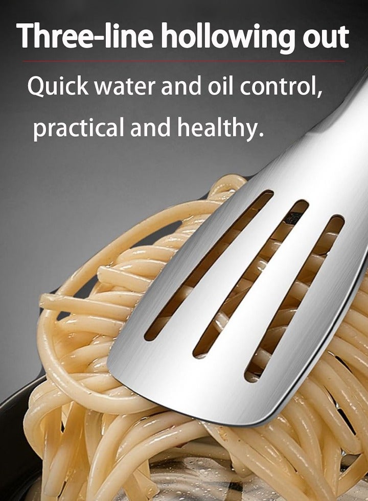 Auger 3PCS Stainless Steel Kitchen Tongs Set(6/9/11 Inch), 304 stainless steel food grade,Non-Slip Heat-Resistant Grip, 3-Line Slotted Heads for BBQ, Steak, Pasta, Salad, Locking Design, Easy Clean for Cooking Serving BBQ Food Fruit Bread Kitchen Tools Barbecue Tongs Kitchen Accessories - Image 5