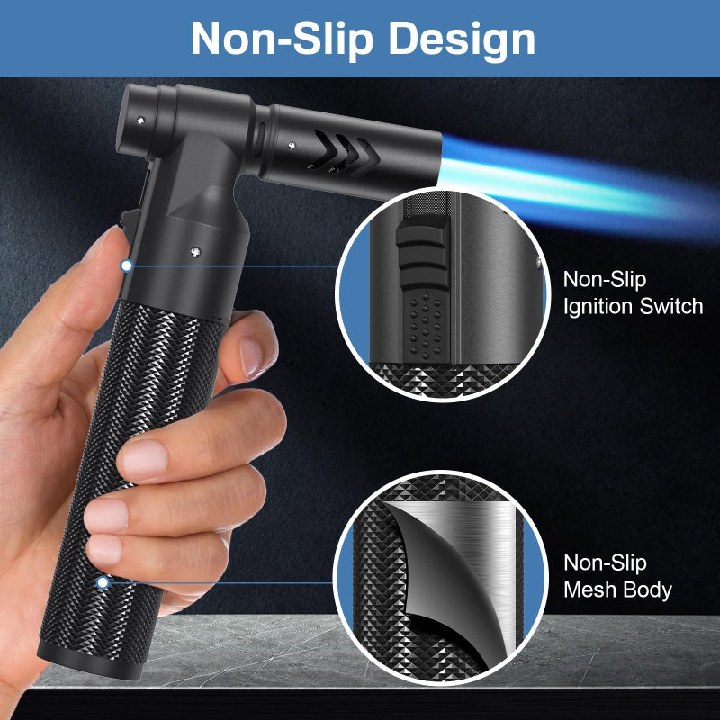 Flame bird 2 Pack Butane Torch Lighter Soldering Torch Refillable Adjustable Kitchen Blow Torch for DIY Grill BBQ Baking Desserts Melting Camping(without Fuel) - Image 4