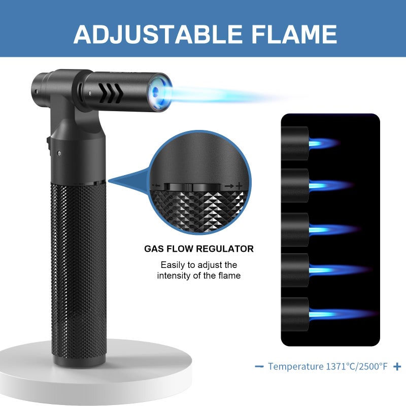 Flame bird 2 Pack Butane Torch Lighter Soldering Torch Refillable Adjustable Kitchen Blow Torch for DIY Grill BBQ Baking Desserts Melting Camping(without Fuel) - Image 3