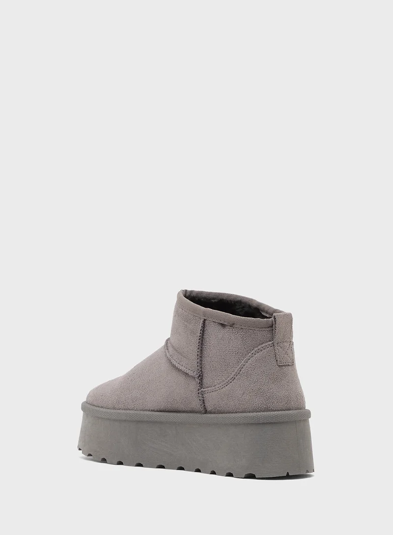 Truffle Seude Platform Ankle Boots