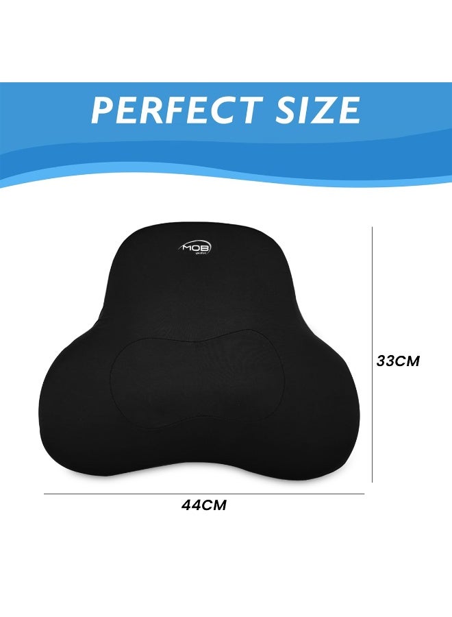 موب وسادة دعم أسفل الظهر من إسفنج الذاكرة من MOB - وسادة ظهر مريحة لكرسي المكتب، ومقعد السيارة، والمنزل، والكراسي المتحركة - تصميم تقويمي لتصحيح وضعية الجسم، وتخفيف آلام الظهر، ودعم الخصر والعمود الفقري - Image 4