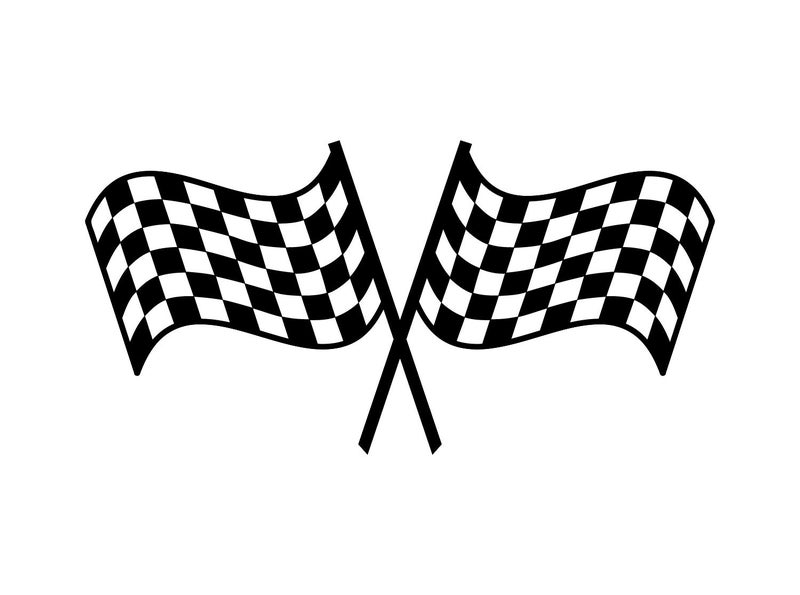 Sunny Decals Checkered Racing Flag Wall Decal  Removable Fabric Wall Sticker