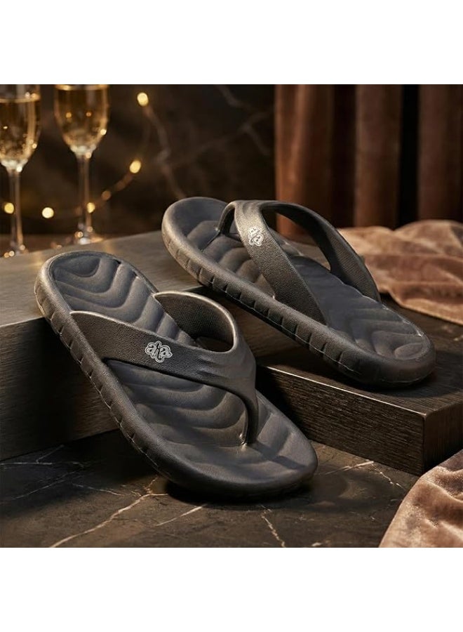 Liberty A-HA LSC-1E Men Thong Slippers – Grey Flip Flops | Lightweight Casual Chappal for Men, Comfortable Daily Wear Home, Bathroom & Beach Slippers - Image 4