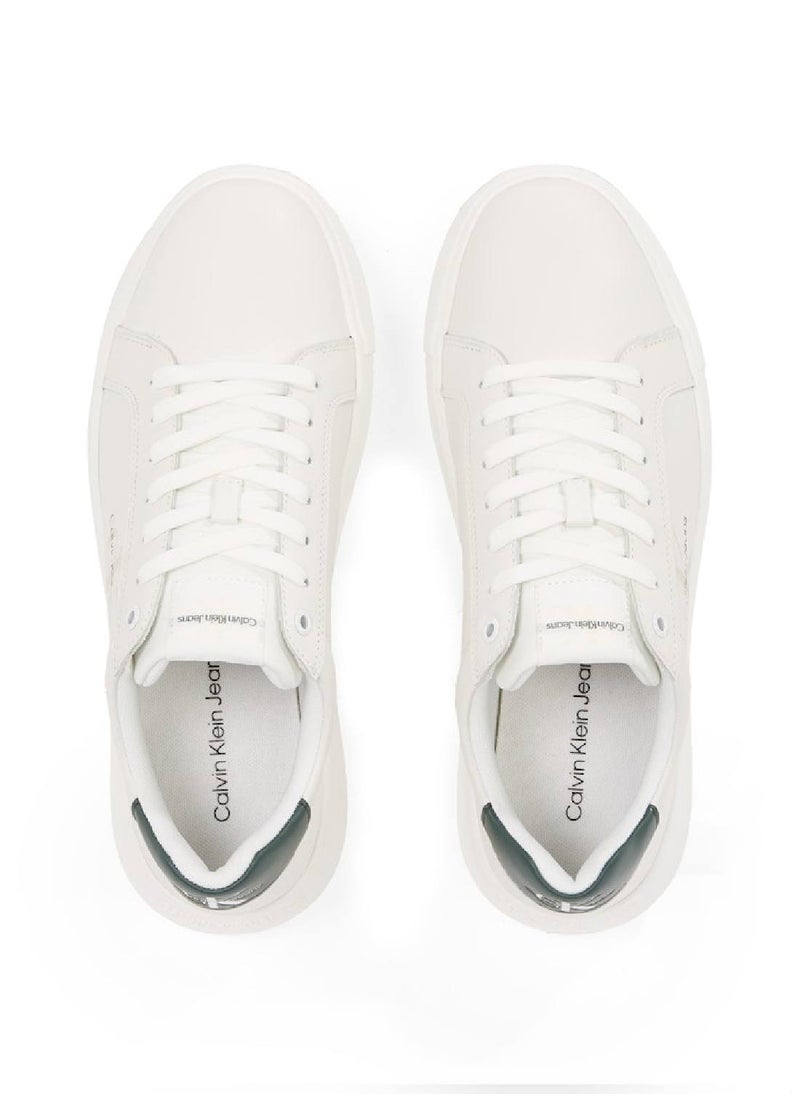 Calvin Klein Jeans - Men's  Leather Trainers, White - Leather - Image 1