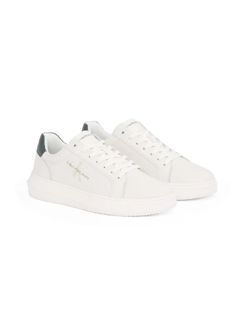 Calvin Klein Jeans Men's  Leather Trainers, White - Leather