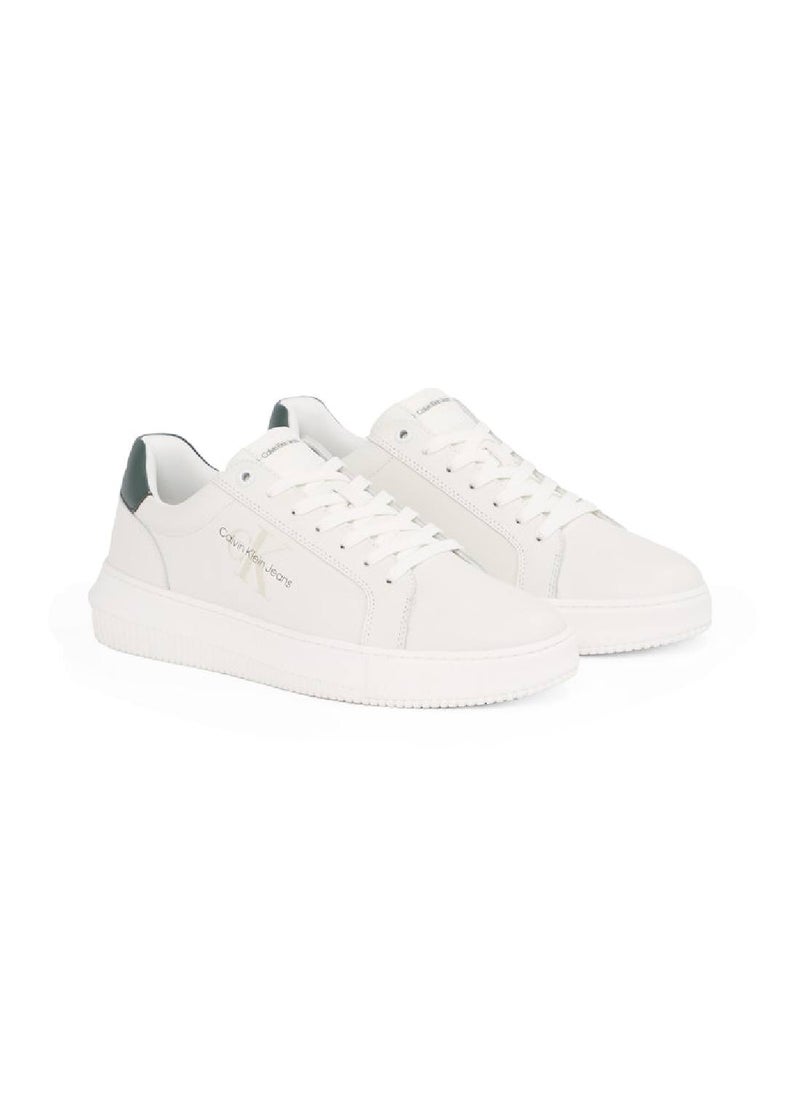 Calvin Klein Jeans - Men's  Leather Trainers, White - Leather - Image 1