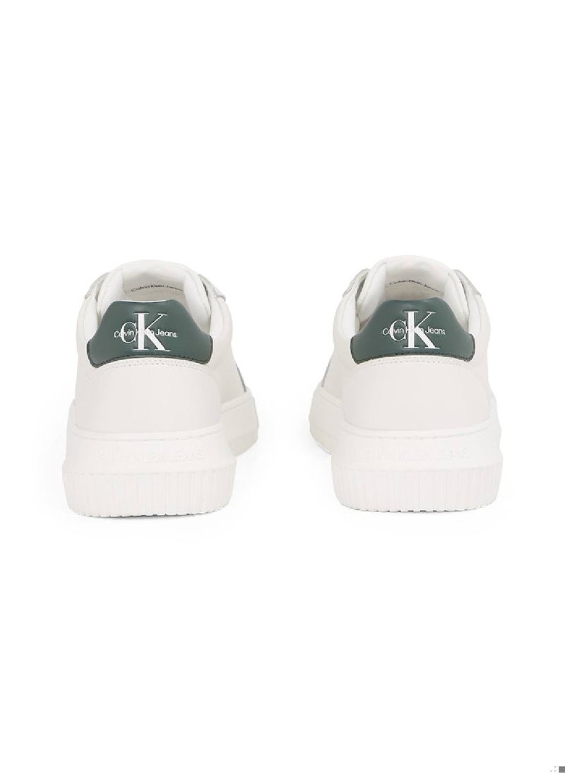 Calvin Klein Jeans - Men's  Leather Trainers, White - Leather - Image 1