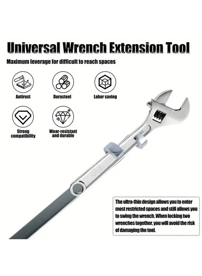 1 قطعة 15 بوصة مفتاح عزم عالمي مكبر قضيب تمديد عالي الرافعة متين من صلب الكروم فاناديوم - Image 4