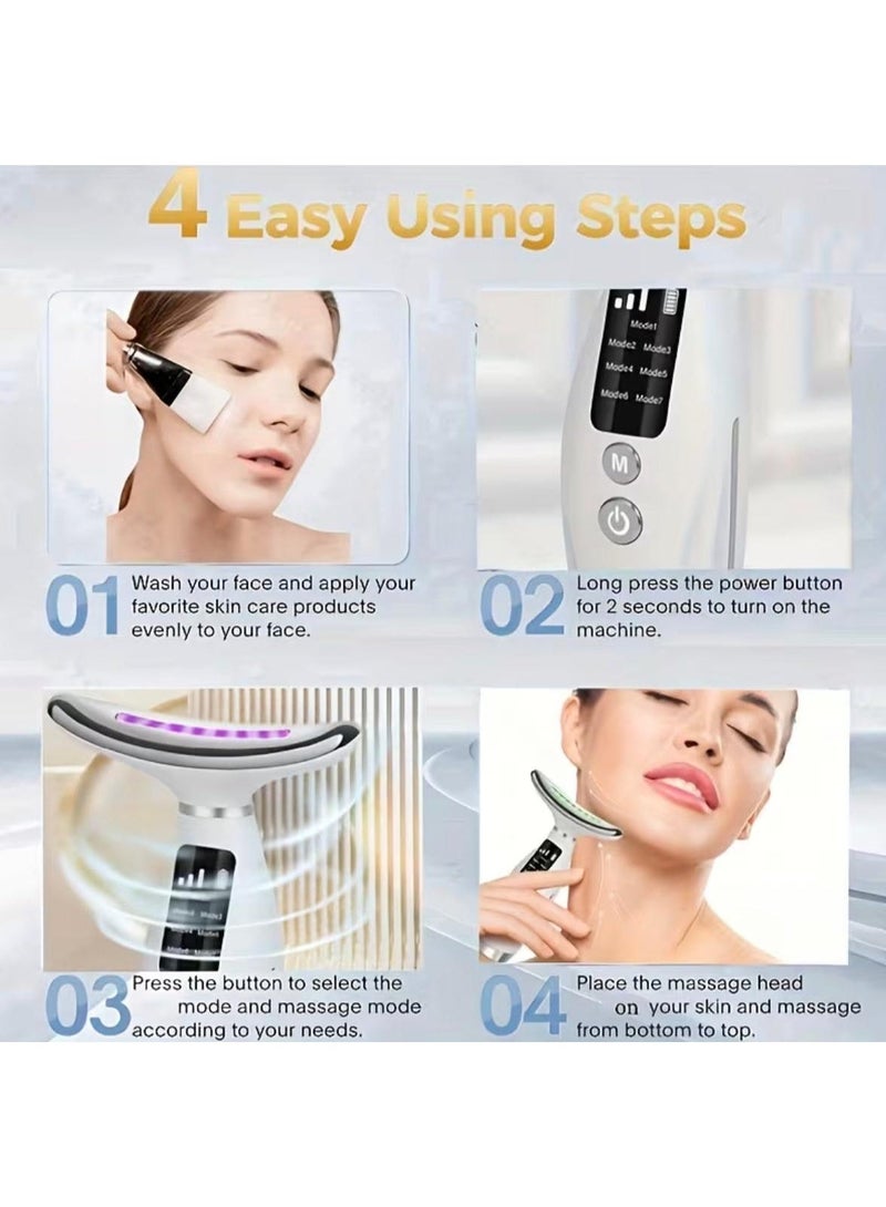 جهاز قابل لإعادة الشحن للعناية ببشرة الوجه والرقبة مع 7 أوضاع - Image 2