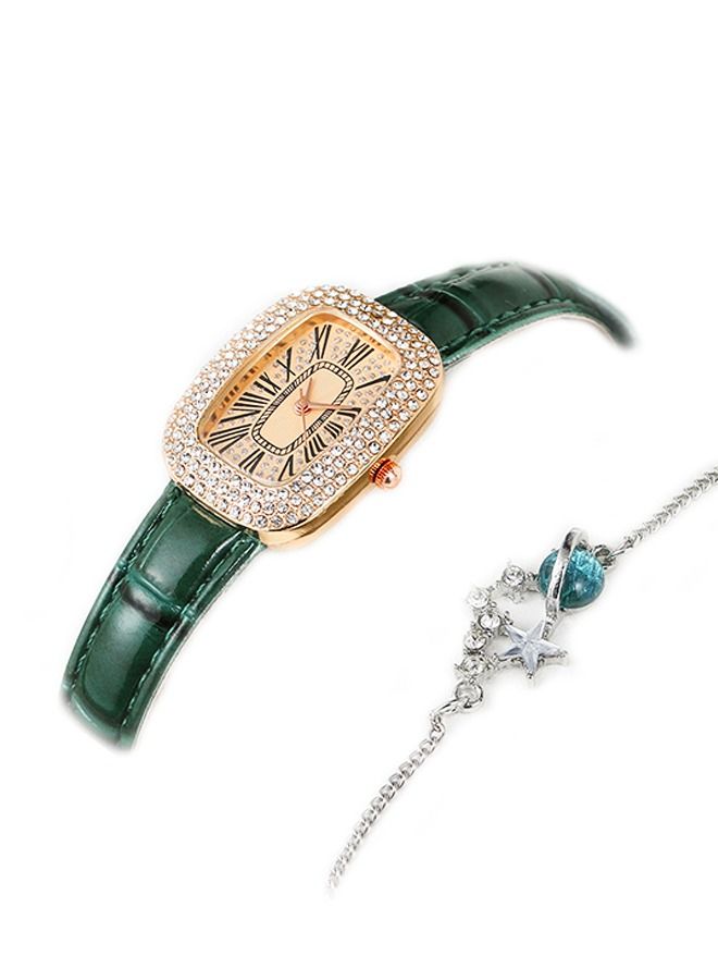 Women's Watches Accessories Bracelets Inlay Diamond Pearl Wrist Watches Wrap Around Bracelet Analog Quartz Dress Wrist Watches Gifts Jewelry Set Strap  - Image 1