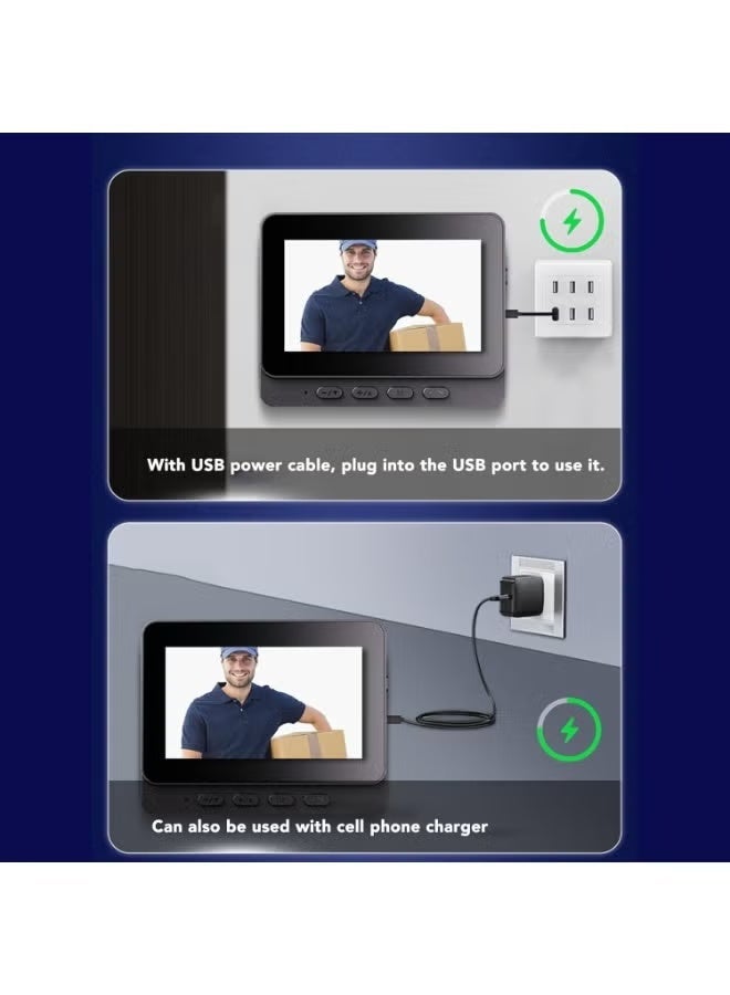 سمارت هوم جرس باب فيديو لاسلكي 4.3 بوصة مزود بشاشة IPS وجهاز اتصال داخلي ثنائي الاتجاه | رؤية ليلية | متعدد اللغات | أمان خاص معزز بتقنية 4G | استهلاك منخفض للطاقة | تركيب سهل وعمر بطارية طويل - الحل الأمثل لدخول منزلك الذكي! - Image 3