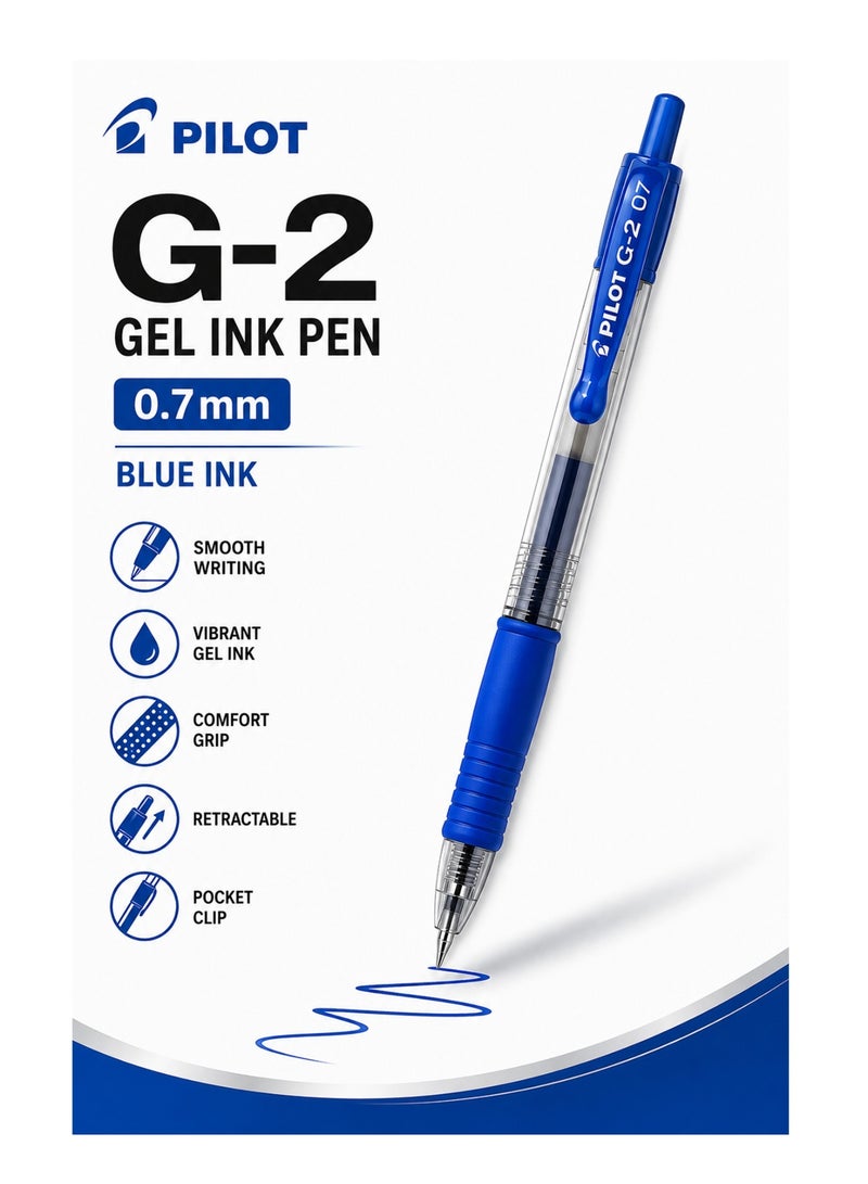 PILOT 1-Piece G-2 Gel Ink Pen 0.7mm Tip Blue Ink - Image 1