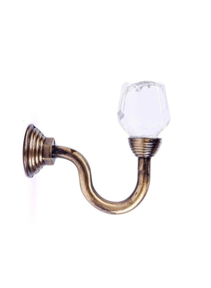 Zeenah Furniture 2 Pieces Clear Crystal Rose Flower Wall Mounted Curtain Holdbacks Hooks Tassel Curtain Hook - Image 1