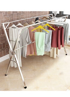 Arabest Clothes Drying Rack, 63 inches Laundry Drying Rack Clothing Foldable & Collapsible Stainless Steel Heavy Duty Clothing Drying Rack with Windproof Hooks for Indoor Outdoor  - Image 3