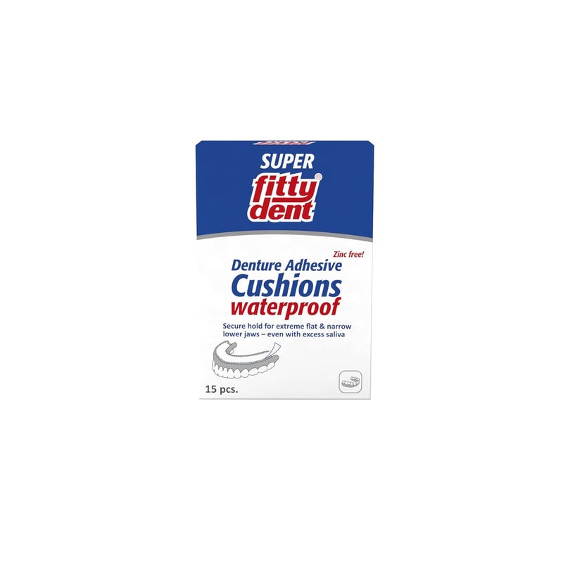 Fittydent Secure Fittydent Super Denture Adhesive Cushions 15 strips zinc free - Image 1