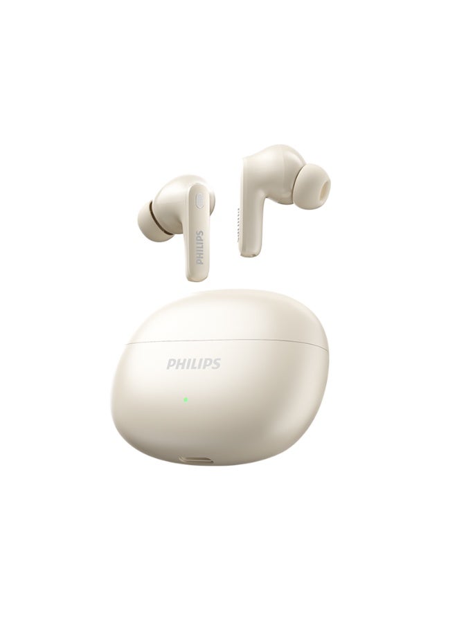 Philips Earbuds, Bluetooth Earbuds, Headphone, Open Ear Ring True Open Ear Headphones, True Wireless Earbuds - Bluetooth ， In-Ear Headphones， Bluetooth - Up to 30dB Active Noise Reduction, 66ms Low Latency for Gaming, 28H Playtime, 13mm Bass Drivers, Dual-Mic AI Call Clearance for iPhone Android TAT1620 white - Image 1