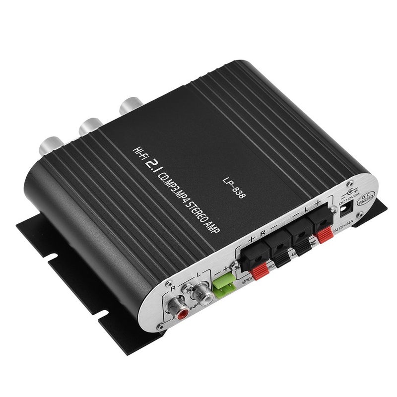 Generic Queen.Y Stereo Amplifier Mini HiFi 2.1 Stereo Bass Auto Car Home Audio Power Amplifier Digital Amp Black  - Image 1