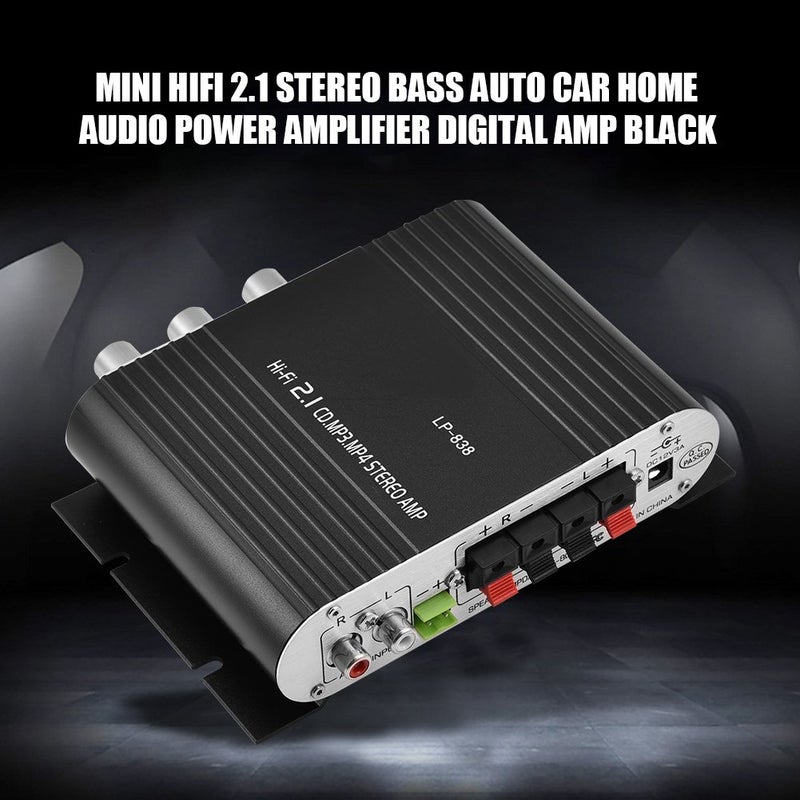 Generic Queen.Y Stereo Amplifier Mini HiFi 2.1 Stereo Bass Auto Car Home Audio Power Amplifier Digital Amp Black  - Image 2
