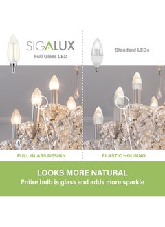 Sigalux E12 Led Bulb Candelabra Base Dimmable, Led Chandelier Light Bulbs, 60 Watt Equivalent Candelabra Led Light Bulbs, B10 2700K Soft White, Type B Filament Candle Light Bulbs Ul Listed, 12 Pack  - Image 5