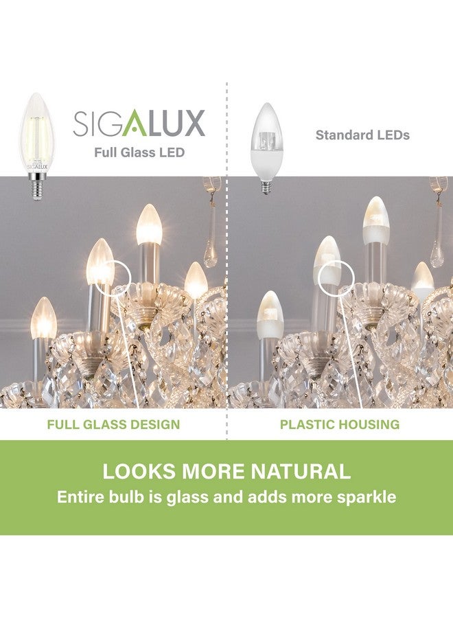 سيجالوكس لمبات ليد E12 بقاعدة شمعدان قابلة للتعتيم، لمبات ليد للثريا، لمبات ليد تعادل 60 وات، لمبات ليد B10 2700K بيضاء ناعمة، لمبات شموع من النوع B، مدرجة في قائمة UL، عبوة من 12 قطعة - Image 5