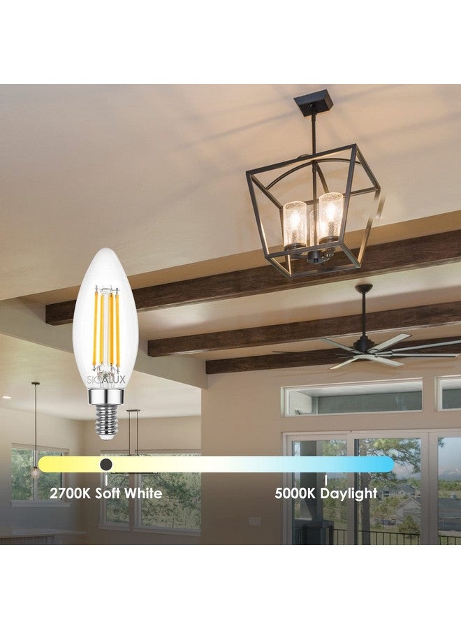 سيجالوكس لمبات ليد E12 بقاعدة شمعدان قابلة للتعتيم، لمبات ليد للثريا، لمبات ليد تعادل 60 وات، لمبات ليد B10 2700K بيضاء ناعمة، لمبات شموع من النوع B، مدرجة في قائمة UL، عبوة من 12 قطعة - Image 2