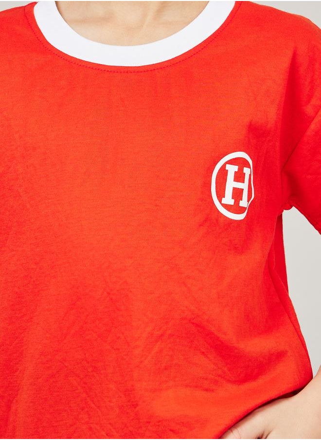 Styli - Letter Placement Print T-Shirt & Shorts Set - Image 1
