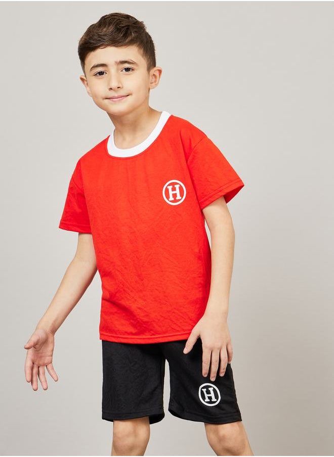 Styli - Letter Placement Print T-Shirt & Shorts Set - Image 1