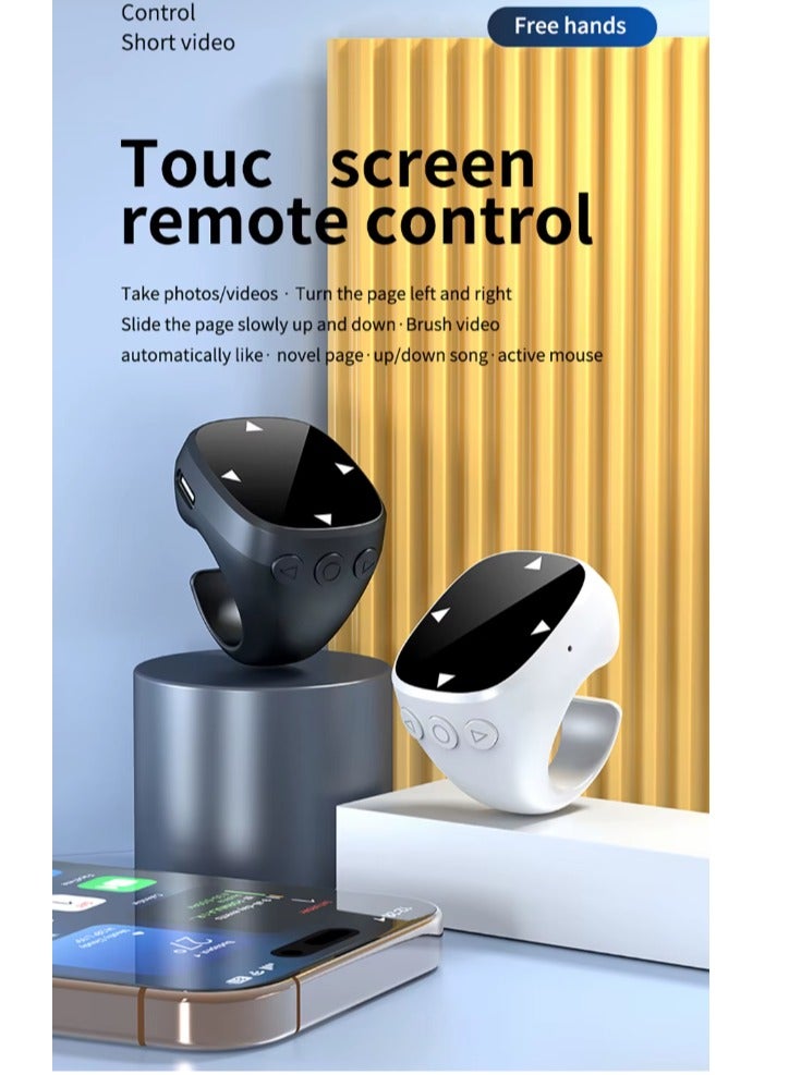 O8.design Bluetooth,Smart Touch Sliding Screen Remote Controller Mobile Phone Wireless Page Turning,TikTok Turning, Finger Selfie Ring - Image 2