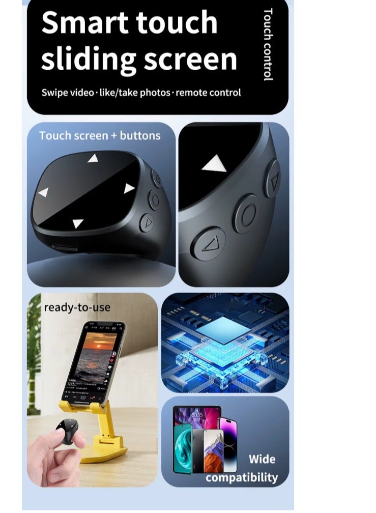 O8.design Bluetooth,Smart Touch Sliding Screen Remote Controller Mobile Phone Wireless Page Turning,TikTok Turning, Finger Selfie Ring - Image 3