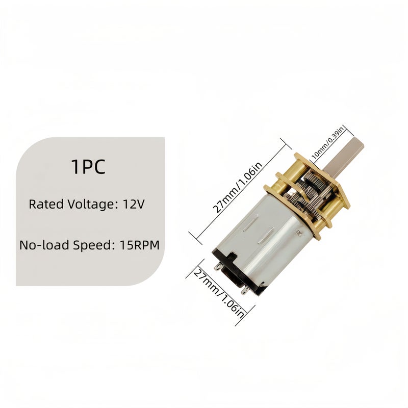 N20 مايكرو DC12V 50RPM محرك تروس عالي العزم منخفض السرعة محرك تخفيض علبة تروس معدنية بالكامل عمود D بقطر 3 مم للروبوتات والأتمتة والأقفال الذكية وصناعة النماذج وأدوات التجميل والأجهزة الصناعية وأعمال الـ DIY - Image 2